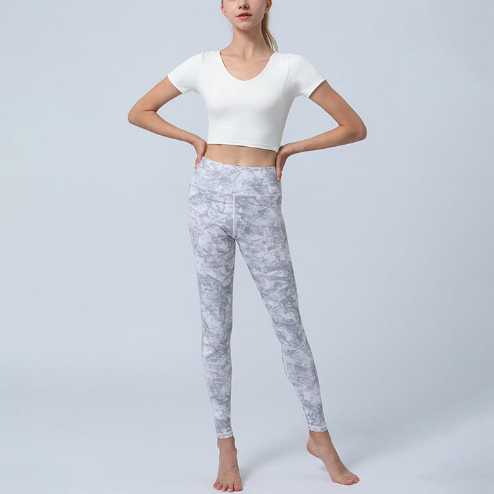 Legging taille haute pour femme avec imprimé Buddha Stones , fleurs, feuilles, sport, fitness, yoga - image 14