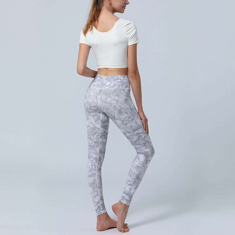 Legging taille haute pour femme avec imprimé Buddha Stones , fleurs, feuilles, sport, fitness, yoga - image 15