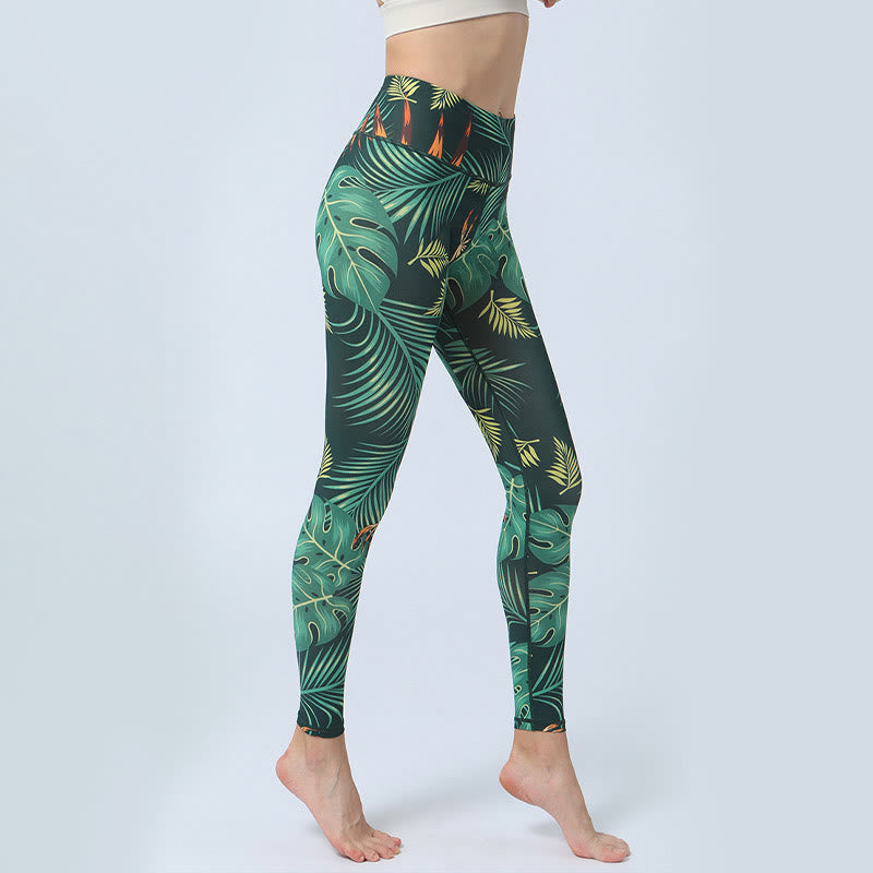 Leggings taille haute pour femme avec imprimé Buddha Stones Leaves Sports Fitness Yoga Pantalon de yoga - image 2