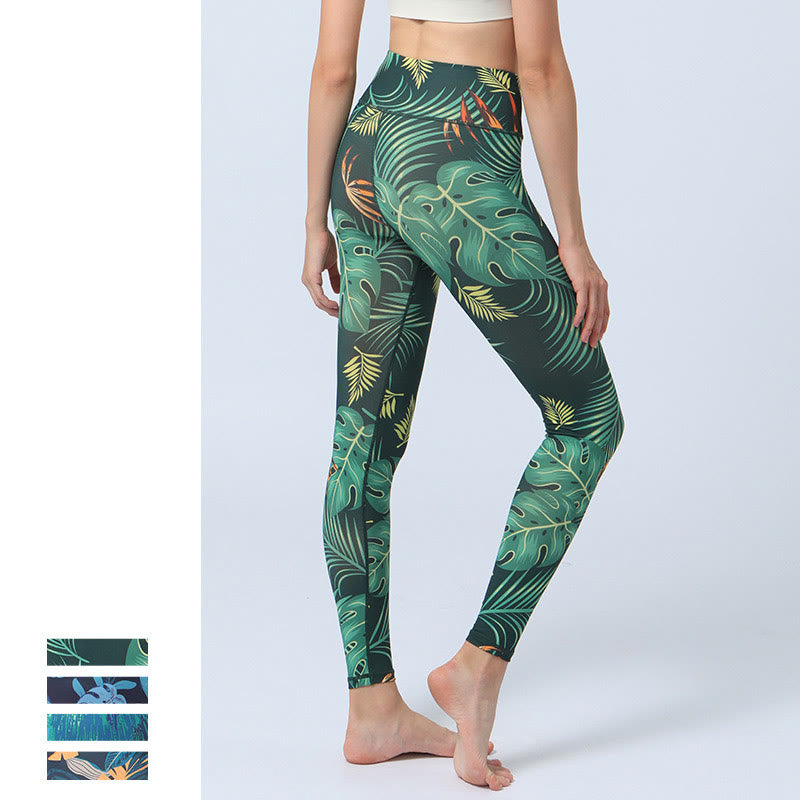 Leggings taille haute pour femme avec imprimé Buddha Stones Leaves Sports Fitness Yoga Pantalon de yoga - image 4