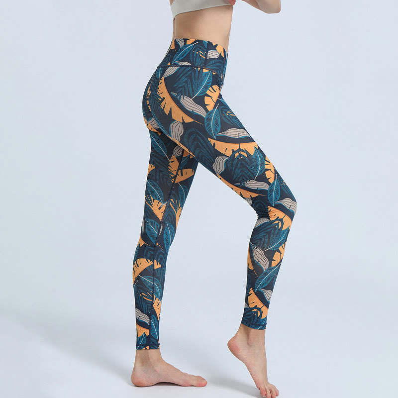 Leggings taille haute pour femme avec imprimé Buddha Stones Leaves Sports Fitness Yoga Pantalon de yoga - image 15