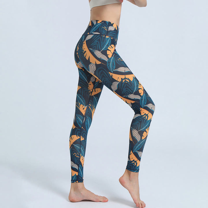 Leggings taille haute pour femme avec imprimé Buddha Stones Leaves Sports Fitness Yoga Pantalon de yoga - image 15
