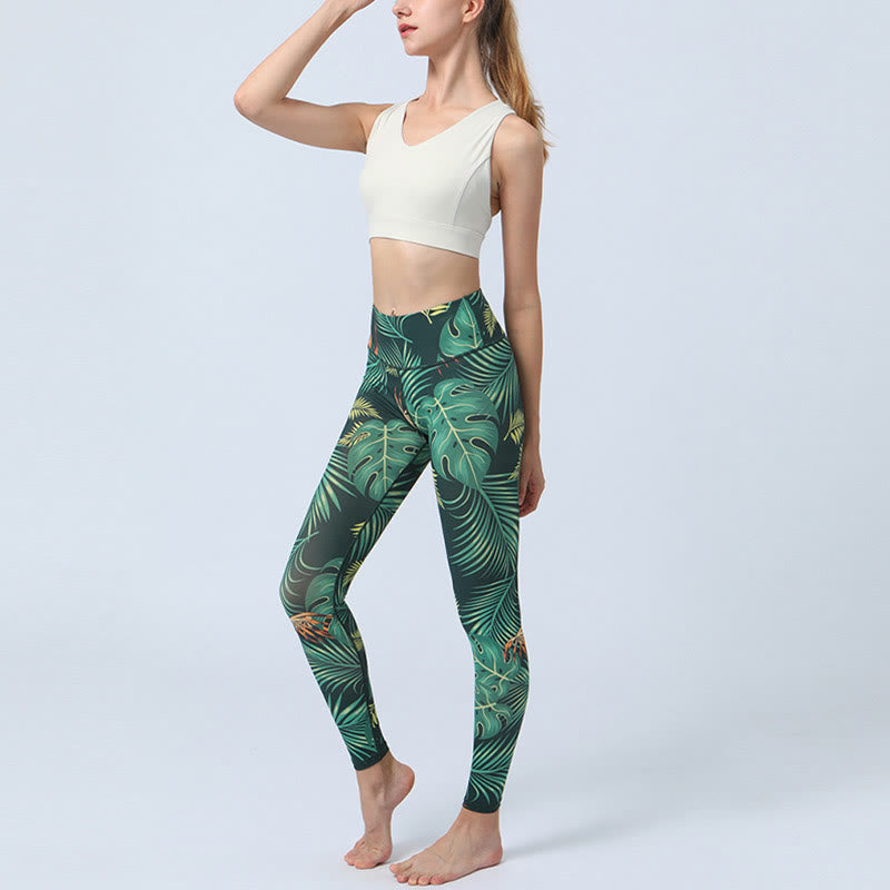 Leggings taille haute pour femme avec imprimé Buddha Stones Leaves Sports Fitness Yoga Pantalon de yoga - image 5