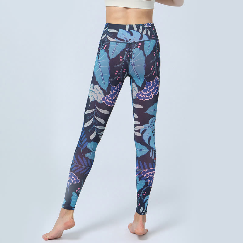 Leggings taille haute pour femme avec imprimé Buddha Stones Leaves Sports Fitness Yoga Pantalon de yoga - image 12