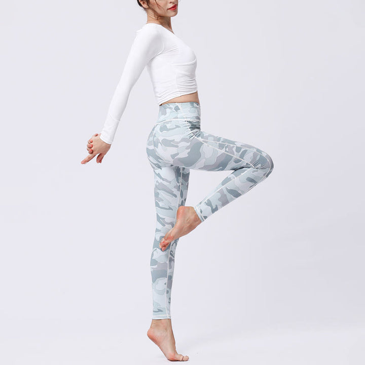 Leggings taille haute pour femme avec imprimé camouflage Buddha Stones pour le sport, le fitness, le yoga