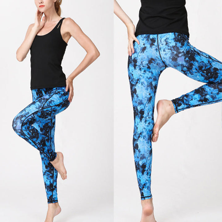 Leggings taille haute pour femme avec imprimé camouflage Buddha Stones pour le sport, le fitness, le yoga