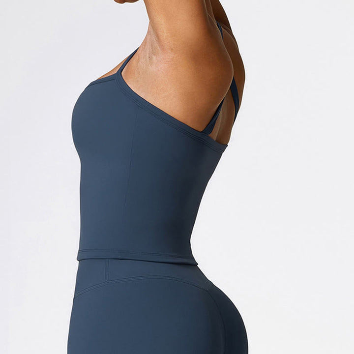 Débardeur court de couleur unie Buddha Stones Short taille haute Tenue de sport Fitness Gym Yoga - image 4