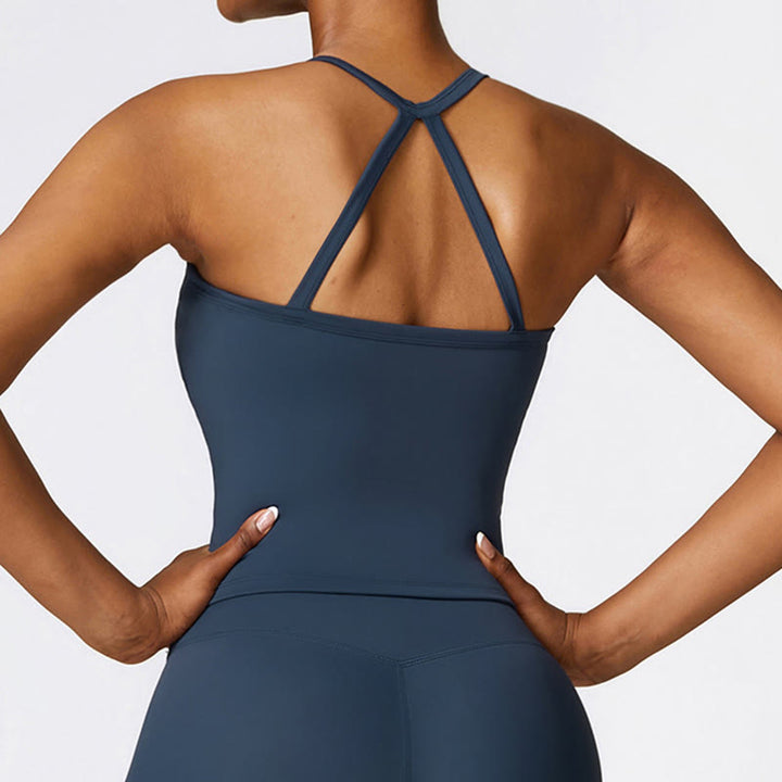 Débardeur court de couleur unie Buddha Stones Short taille haute Tenue de sport Fitness Gym Yoga - image 3