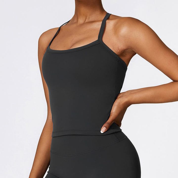 Débardeur court de couleur unie Buddha Stones Short taille haute Tenue de sport Fitness Gym Yoga - image 13