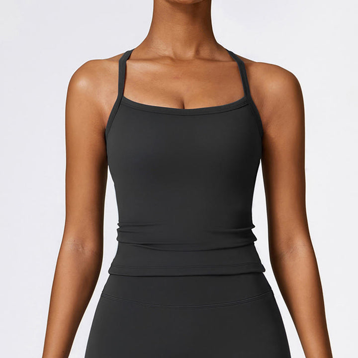 Débardeur court de couleur unie Buddha Stones Short taille haute Tenue de sport Fitness Gym Yoga - image 19