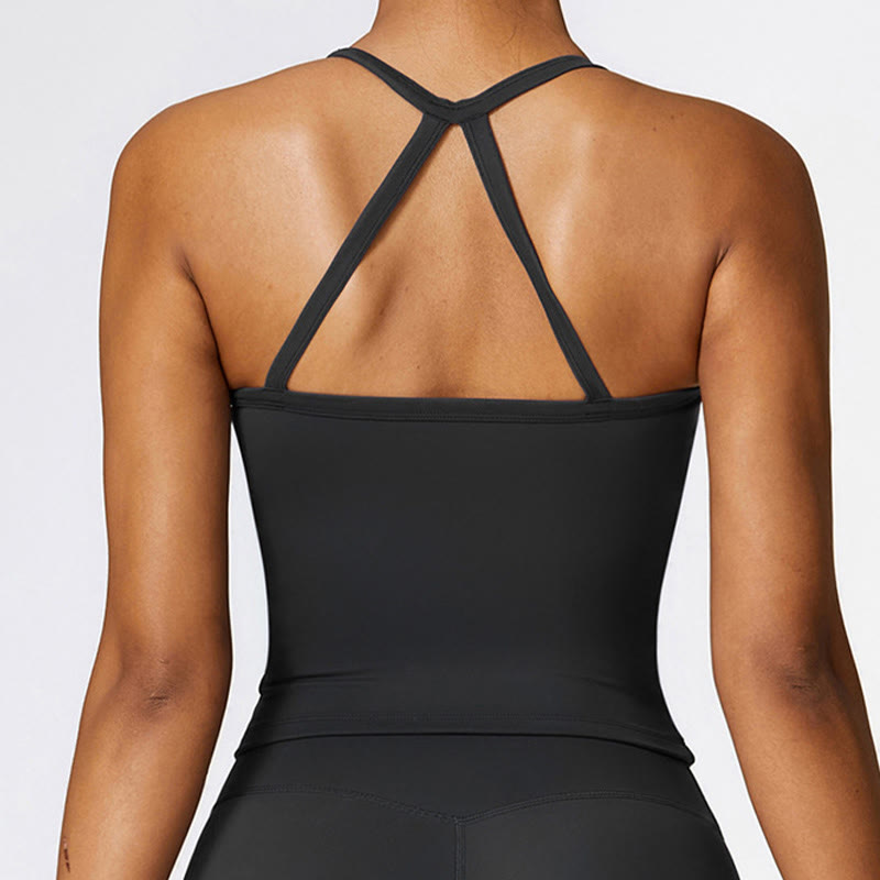 Débardeur court de couleur unie Buddha Stones Short taille haute Tenue de sport Fitness Gym Yoga - image 16