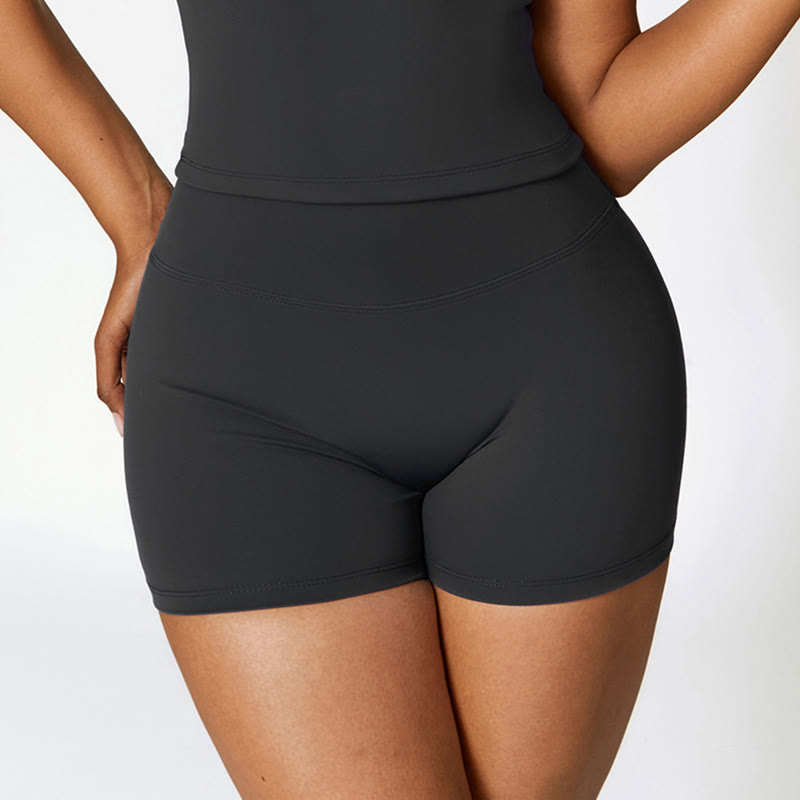 Débardeur court de couleur unie Buddha Stones Short taille haute Tenue de sport Fitness Gym Yoga - image 23