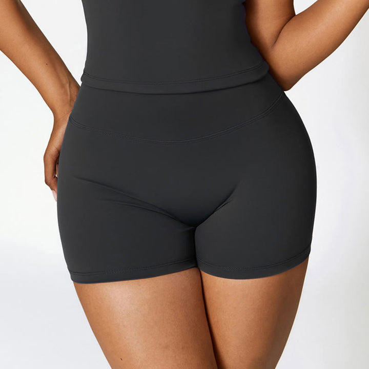 Débardeur court de couleur unie Buddha Stones Short taille haute Tenue de sport Fitness Gym Yoga - image 23