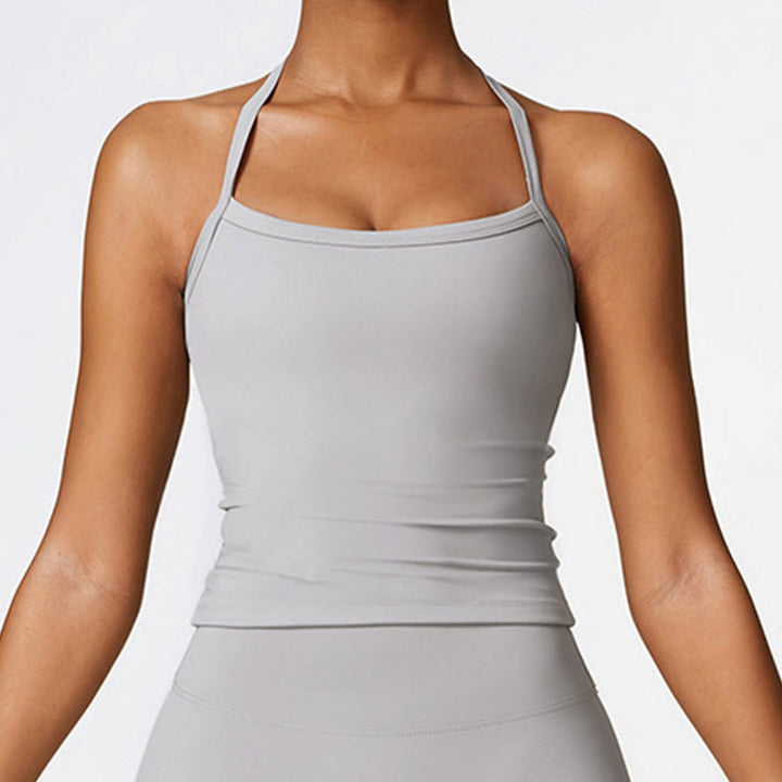 Débardeur court de couleur unie Buddha Stones Short taille haute Tenue de sport Fitness Gym Yoga - Gris - Haut - US8-10，UK/AU12-14，EU40-42 (XL) - image 24