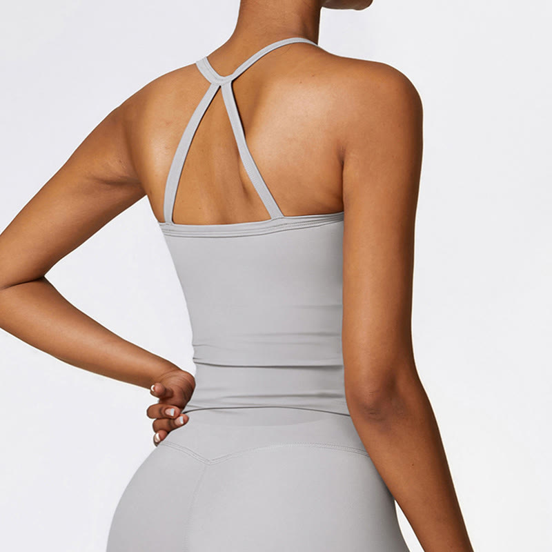 Débardeur court de couleur unie Buddha Stones Short taille haute Tenue de sport Fitness Gym Yoga - image 27