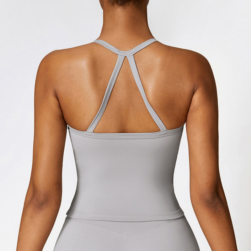 Débardeur court de couleur unie Buddha Stones Short taille haute Tenue de sport Fitness Gym Yoga - image 28