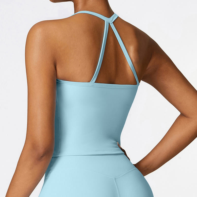 Débardeur court de couleur unie Buddha Stones Short taille haute Tenue de sport Fitness Gym Yoga - image 40