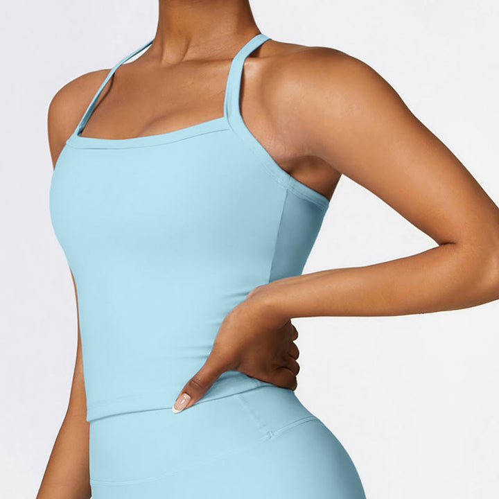 Débardeur court de couleur unie Buddha Stones Short taille haute Tenue de sport Fitness Gym Yoga - image 39