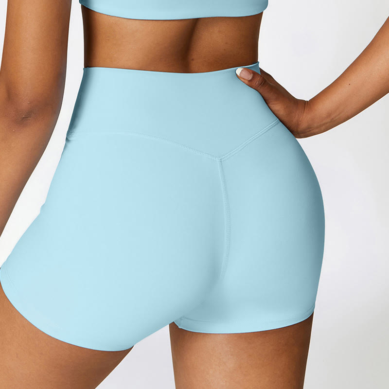 Débardeur court de couleur unie Buddha Stones Short taille haute Tenue de sport Fitness Gym Yoga - image 44