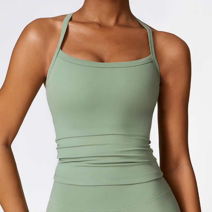 Débardeur court de couleur unie Buddha Stones Short taille haute Tenue de sport Fitness Gym Yoga - Vert - Haut - US8-10，UK/AU12-14，EU40-42 (XL) - image 47