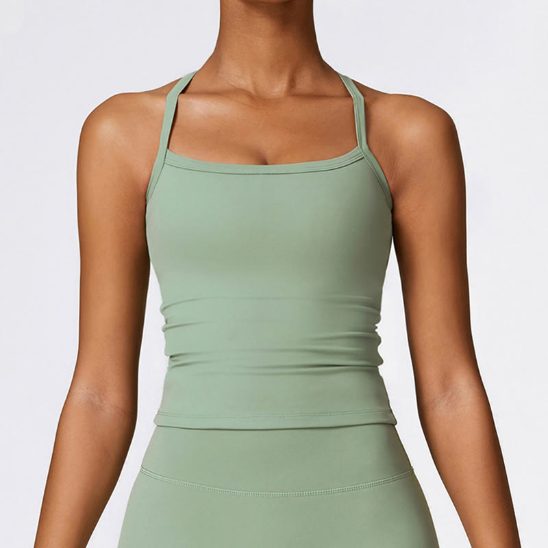 Débardeur court de couleur unie Buddha Stones Short taille haute Tenue de sport Fitness Gym Yoga - image 53