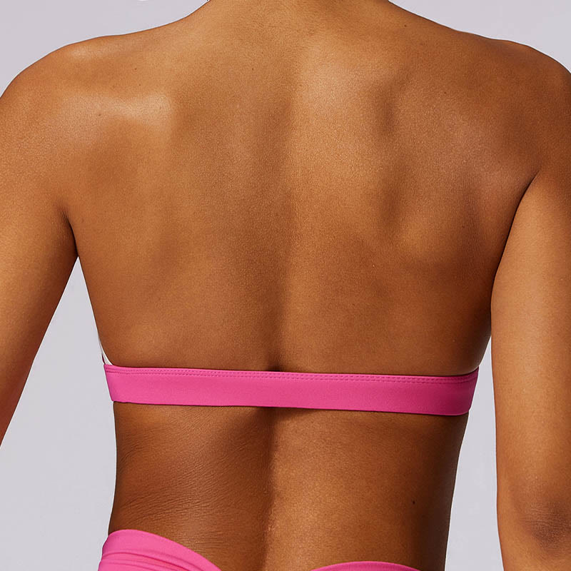 Soutien-gorge à col licou de couleur unie Buddha Stones, débardeur court à manches longues, pantalon de sport, fitness, gym, yoga