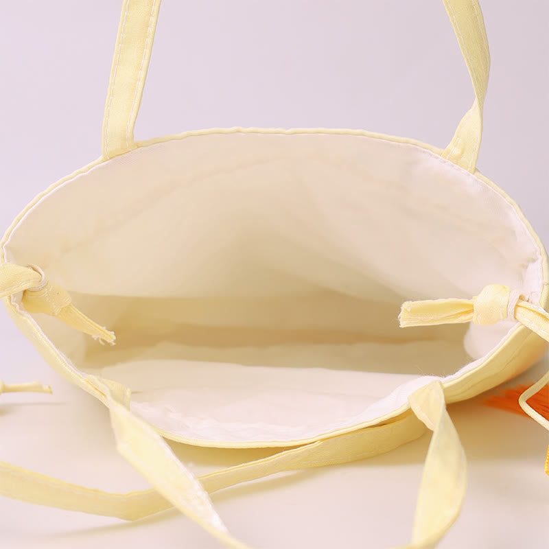 Sac à bandoulière en coton et lin avec broderie Suzhou, Buddha Stones, lotus, pivoine, épiphyllum, phénix - image 1
