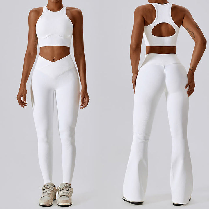 Débardeur court sans manches Buddha Stones Pantalon évasé Sports Fitness Yoga