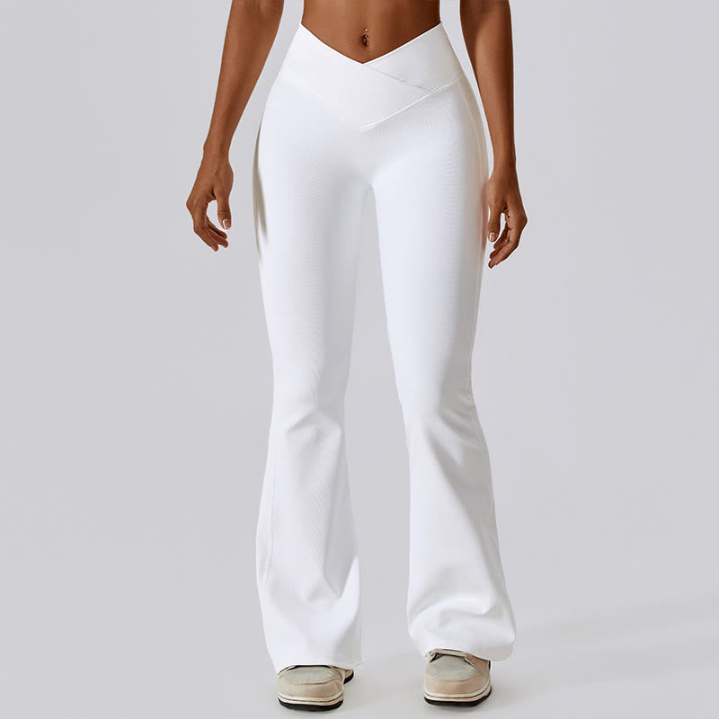 Débardeur court sans manches Buddha Stones Pantalon évasé Sports Fitness Yoga - Blanc - Pantalon - XL - image 9