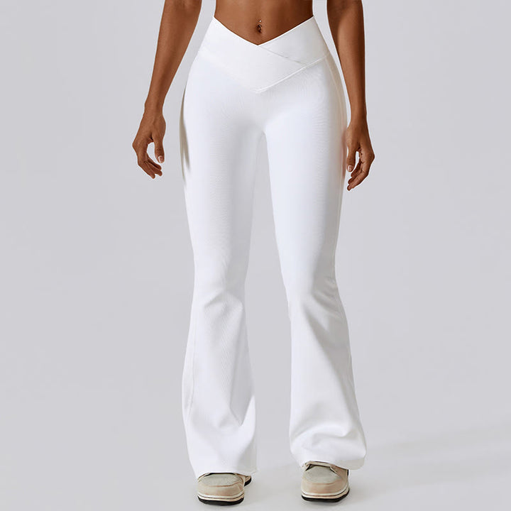Débardeur court sans manches Buddha Stones Pantalon évasé Sports Fitness Yoga - Blanc - Pantalon - XL - image 9