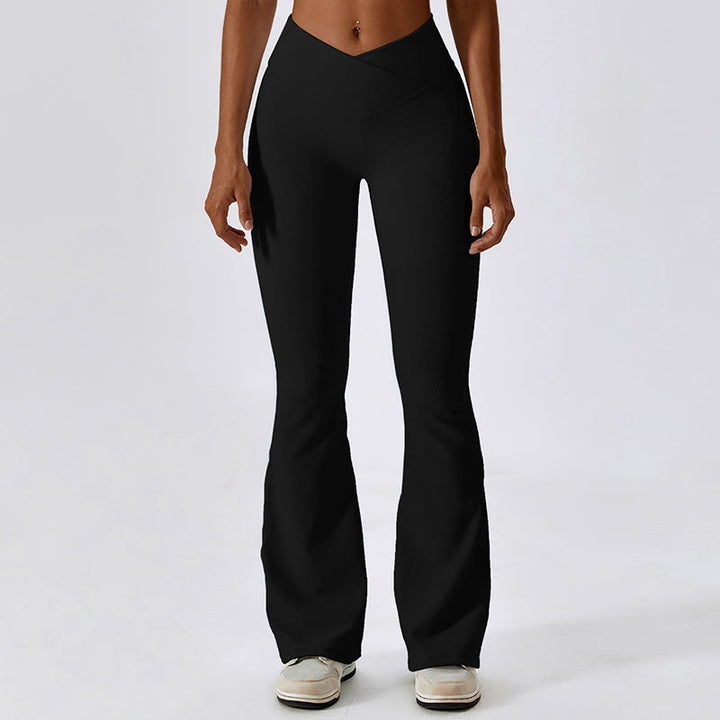 Débardeur court sans manches Buddha Stones Pantalon évasé Sports Fitness Yoga - Noir - Pantalon - XL - image 19