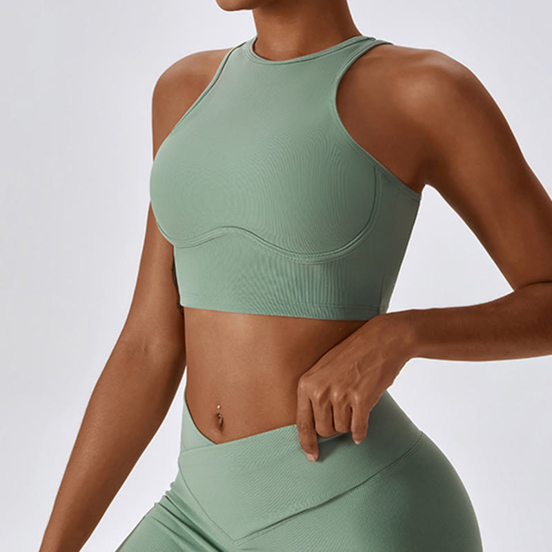 Débardeur court sans manches Buddha Stones Pantalon évasé Sports Fitness Yoga