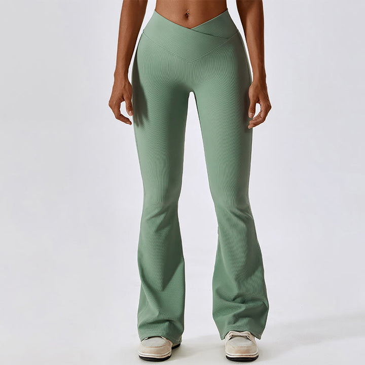 Débardeur court sans manches Buddha Stones Pantalon évasé Sports Fitness Yoga - Vert - Pantalon - XL - image 30