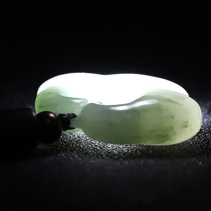 Collier pendentif en jade de soie dorée et jade de Tianshan avec Buddha Stones et breloque de verrouillage chinois