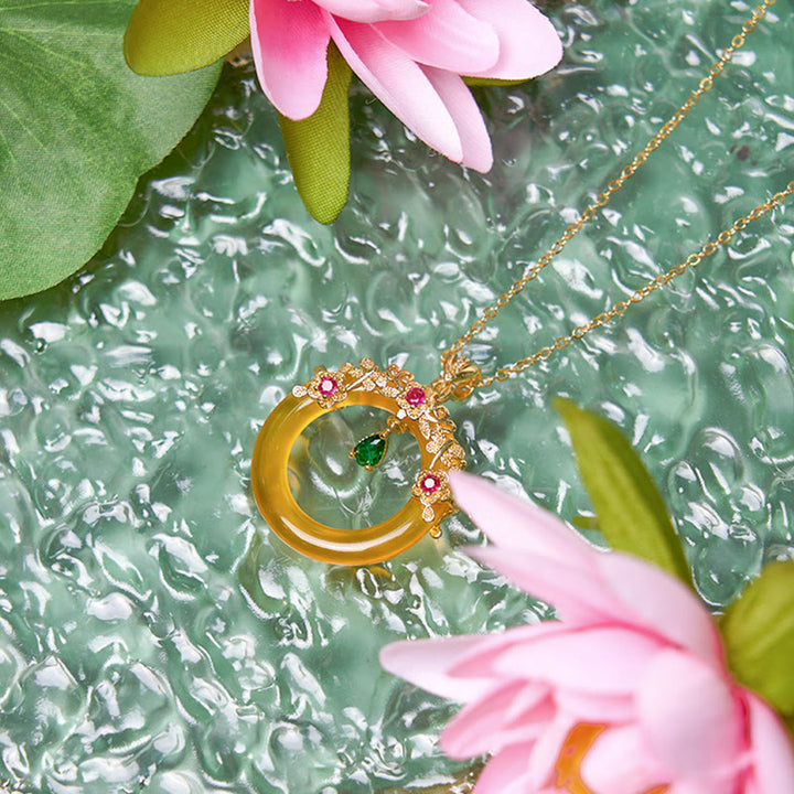 Collier avec pendentif en calcédoine verte et Buddha Stones , boucle de paix, design de force