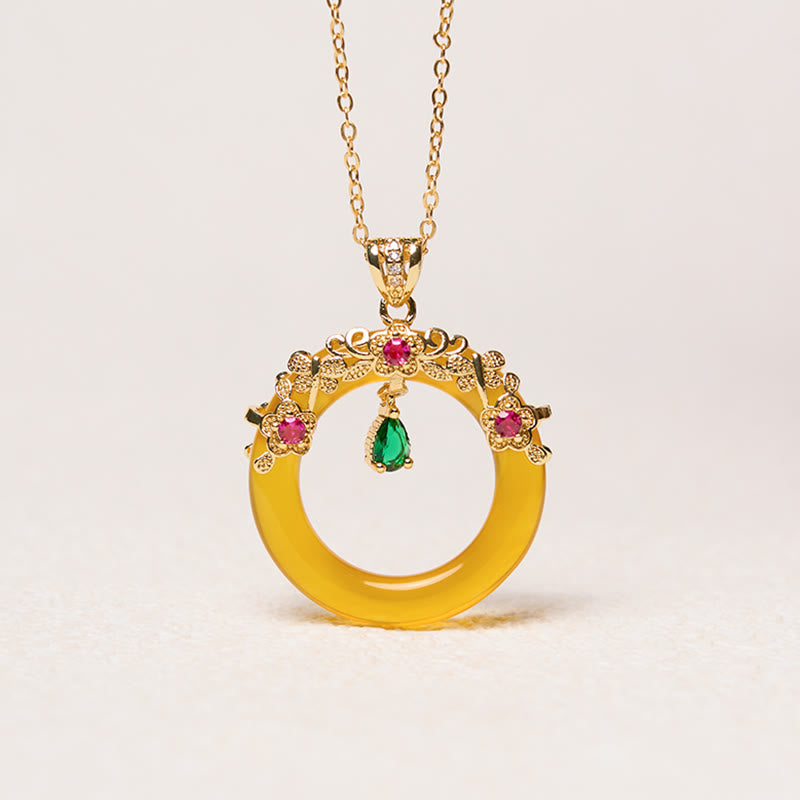 Collier avec pendentif en calcédoine verte et Buddha Stones , boucle de paix, design de force