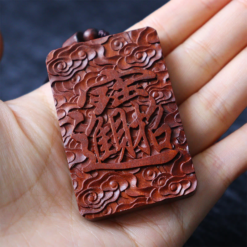 Collier pendentif porte-bonheur en cuivre PiXiu avec Buddha Stones naturelles frappées par la foudre en bois de jujubier