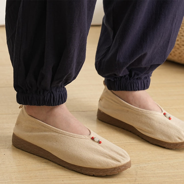 Ensemble 2 pièces en coton et lin pour femme, Buddha Stones en V, manches trois-quarts, pantalon, méditation, zen, tai-chi - image 19