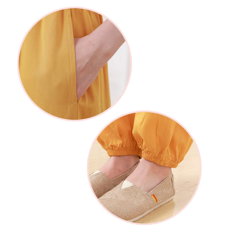 Ensemble 2 Buddha Stones t-shirt à manches courtes et pantalon de méditation Zen Tai Chi en coton et lin unisexe - image 9