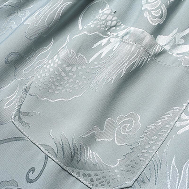 Costume Tang à motifs de dragon et de Buddha Stones, uniforme traditionnel Hanfu, haut à manches courtes et pantalon, ensemble pour hommes - image 10