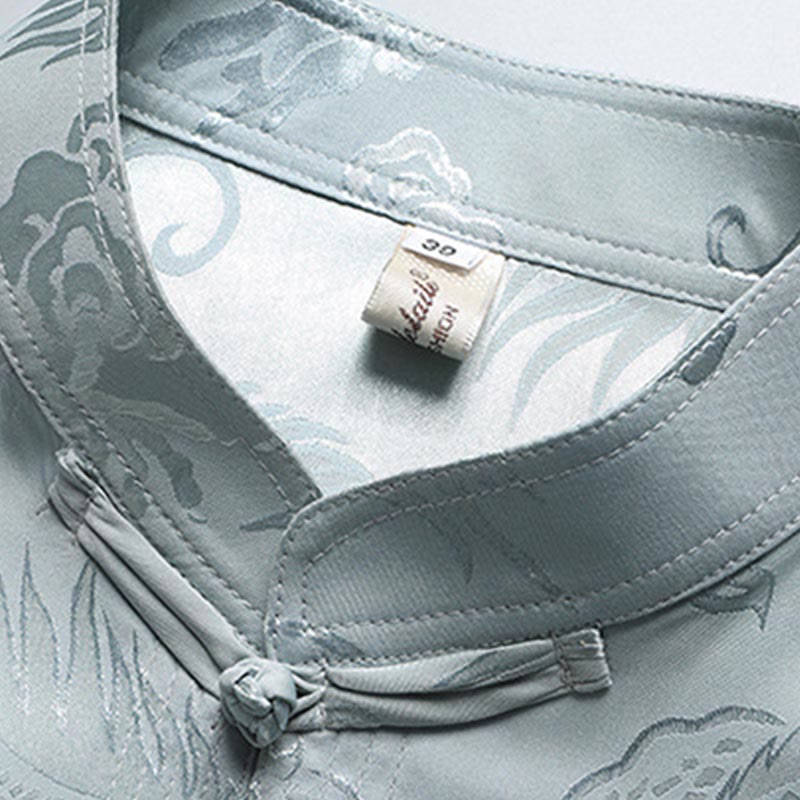 Costume Tang à motifs de dragon et de Buddha Stones, uniforme traditionnel Hanfu, haut à manches courtes et pantalon, ensemble pour hommes - image 3