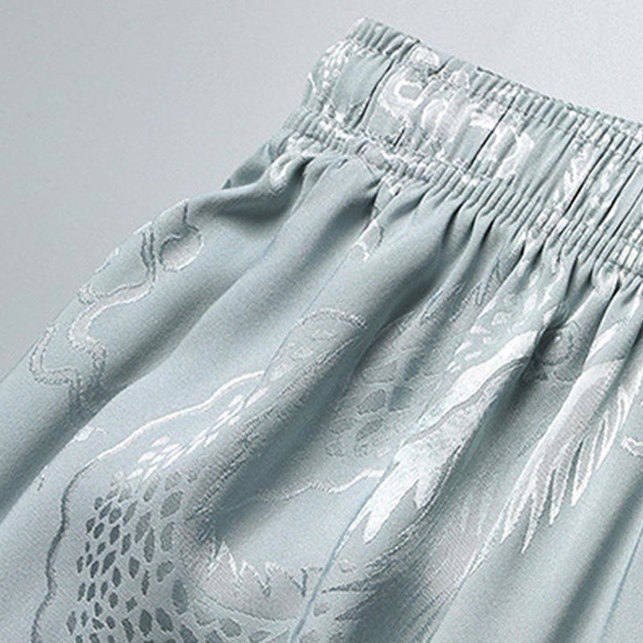 Costume Tang à motifs de dragon et de Buddha Stones, uniforme traditionnel Hanfu, haut à manches courtes et pantalon, ensemble pour hommes - image 9