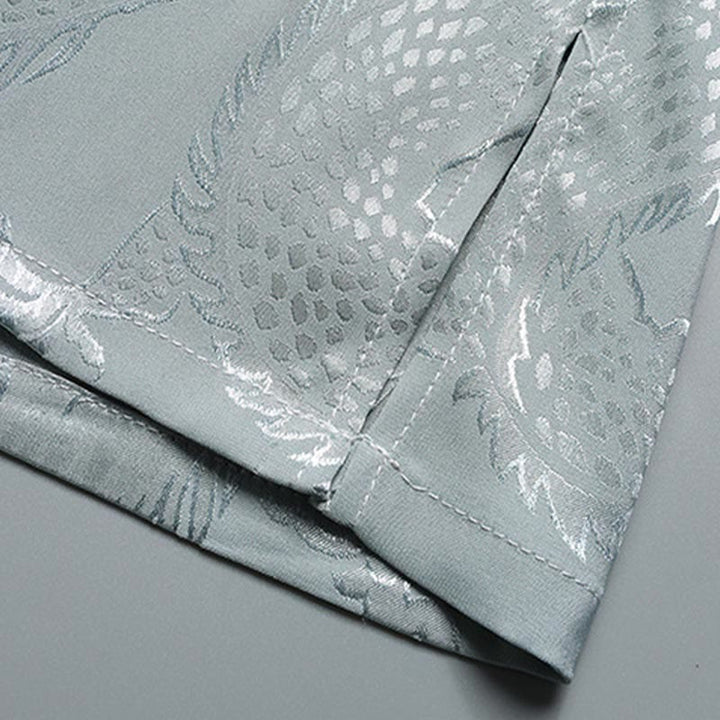 Costume Tang à motifs de dragon et de Buddha Stones, uniforme traditionnel Hanfu, haut à manches courtes et pantalon, ensemble pour hommes - image 11