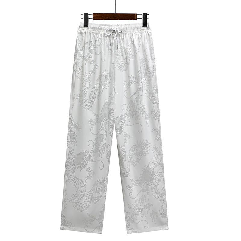 Costume Tang à motifs de dragon et de Buddha Stones, uniforme traditionnel Hanfu, haut à manches courtes et pantalon, ensemble pour hommes - image 18