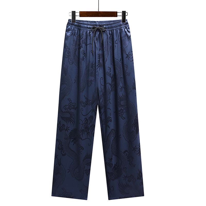 Costume Tang à motifs de dragon et de Buddha Stones, uniforme traditionnel Hanfu, haut à manches courtes et pantalon, ensemble pour hommes - image 23