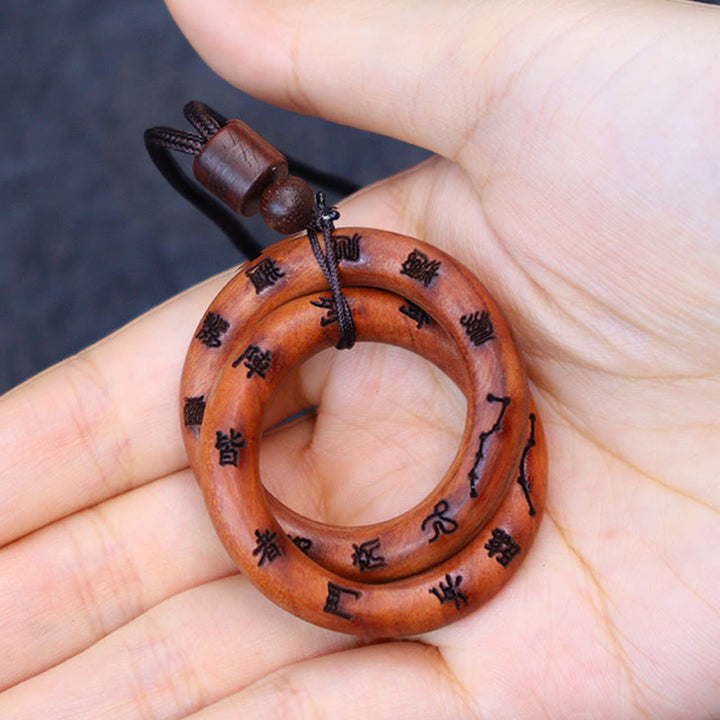 Collier pendentif porte-bonheur Leizu Taboo en bois de jujubier frappé par la foudre et Buddha Stones, anneau taoïste Yin Yang, cercle Qiankun