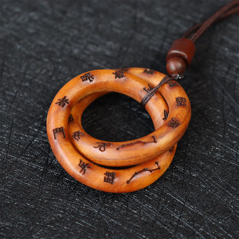 Collier pendentif porte-bonheur Leizu Taboo en bois de jujubier frappé par la foudre et Buddha Stones, anneau taoïste Yin Yang, cercle Qiankun