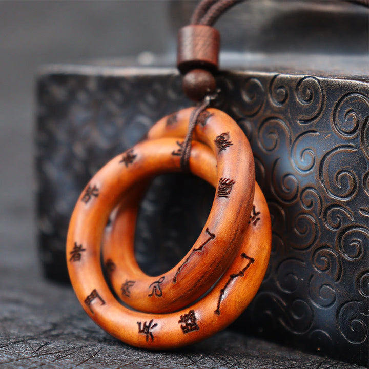 Collier pendentif porte-bonheur Leizu Taboo en bois de jujubier frappé par la foudre et Buddha Stones, anneau taoïste Yin Yang, cercle Qiankun