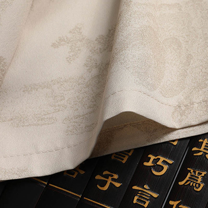 Buddha Stones Montagnes Arbres Tang Costume Hanfu Uniforme Traditionnel Haut À Manches Courtes Pantalon Vêtements Ensemble Homme - image 8