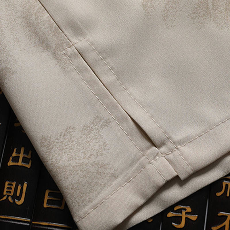 Buddha Stones Montagnes Arbres Tang Costume Hanfu Uniforme Traditionnel Haut À Manches Courtes Pantalon Vêtements Ensemble Homme - image 6